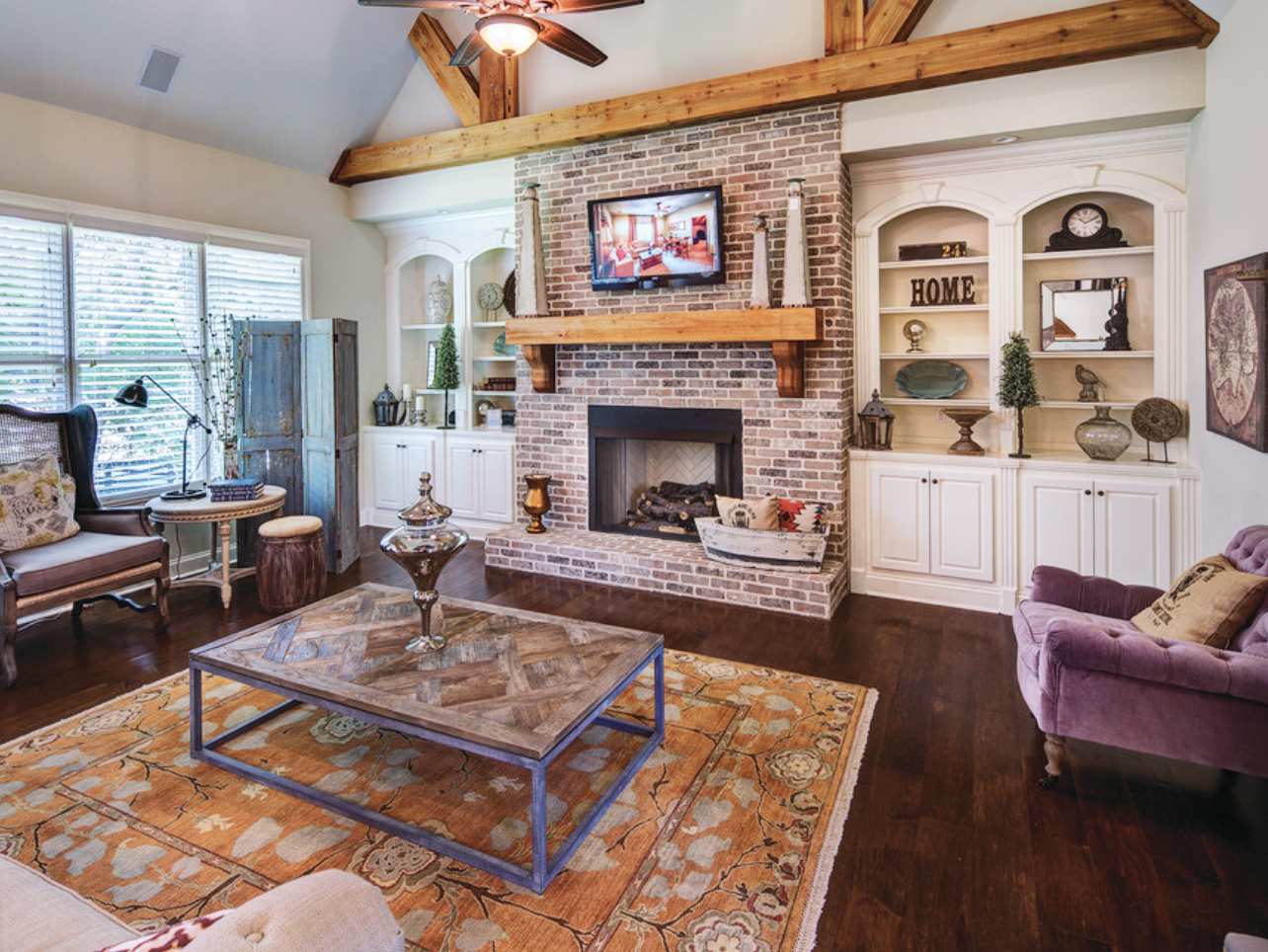 Red Brick Fireplace | North Georgia Brick