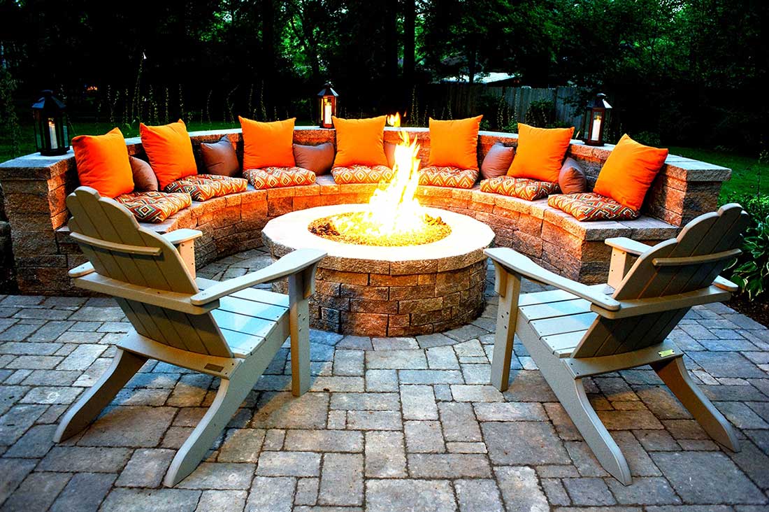 Brick firepit and patio | North Georgia Brick