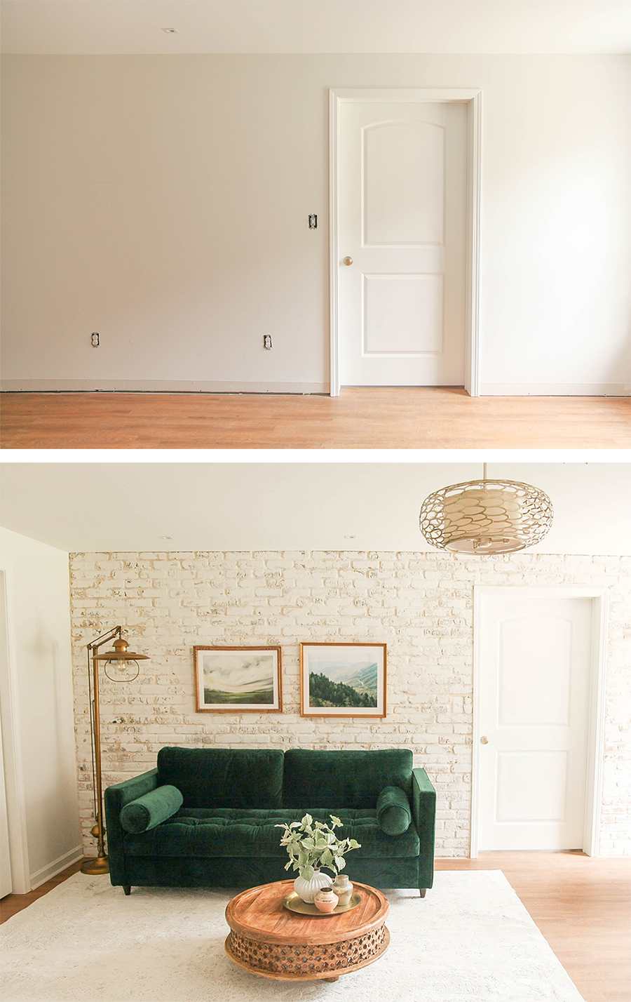 White Brick Accent wall in Den | North Georgia Brick